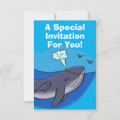 かわいいクジラと子クジラのイラスト 招待状 (裏面)