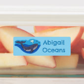 かわいいクジラと子牛お洒落の漫画パーソナライズされた ラベル (貼付)