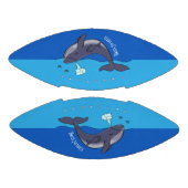 かわいいクジラと子牛のお洒落漫画 アメリカンフットボール (パネル)