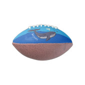 かわいいクジラと子牛のお洒落漫画 アメリカンフットボール (回転90)