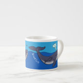 かわいいクジラと子牛のお洒落漫画 エスプレッソカップ (正面右)