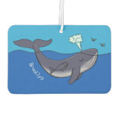 かわいいクジラと子牛のお洒落漫画 カーエアーフレッシュナー (裏面)