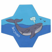 かわいいクジラと子牛のお洒落漫画 サッカーボール (フラット)