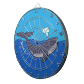 かわいいクジラと子牛のお洒落漫画 ダーツボード (正面右)