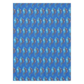 かわいいクジラと子牛のお洒落漫画 テーブルクロス (正面)