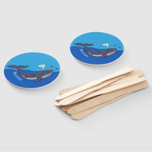 かわいいクジラと子牛のお洒落漫画 ハンドファン (組立なし)