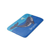 かわいいクジラと子牛のお洒落漫画 バスマット (アングル)