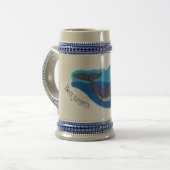 かわいいクジラと子牛のお洒落漫画 ビールジョッキ (正面左)