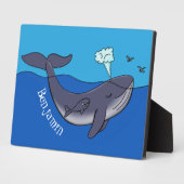 かわいいクジラと子牛のお洒落漫画 フォトプラーク (側面)