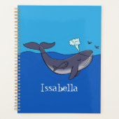 かわいいクジラと子牛のお洒落漫画 プランナー手帳 (正面)
