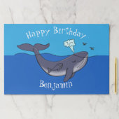 かわいいクジラと子牛のお洒落漫画 ペーパーパッド (インサイチュ)