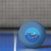 かわいいクジラと子牛のお洒落漫画 卓球ボール (ネット)