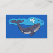 かわいいクジラと子牛のお洒落漫画 名刺 (裏面)