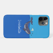 かわいいクジラと子牛のお洒落漫画 Case-Mate iPhoneケース (裏面(横))