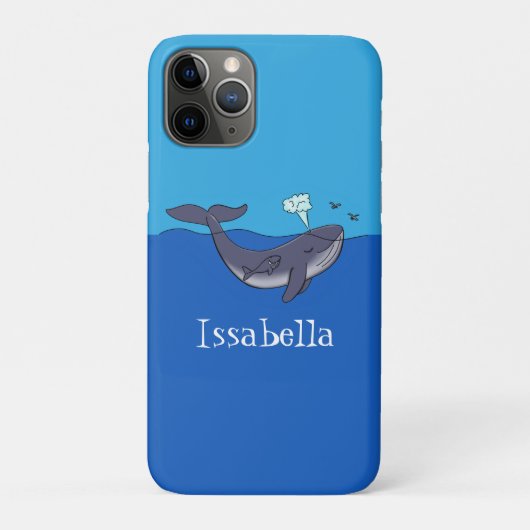 かわいいクジラと子牛のお洒落漫画 Case-Mate iPhoneケース (裏)