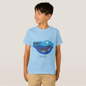 かわいいクジラと子牛のお洒落漫画 Tシャツ (正面フル)