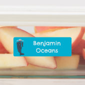 かわいいクジラと帆船の漫画パーソナライズされた ラベル (貼付)