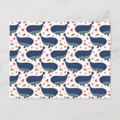 かわいいクジラと魚のバレンタインデー子供へス シーズンポストカード (裏面)