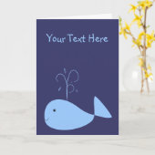 かわいいクジラによってカスタマイズ挨拶状 カード (黄色い花)