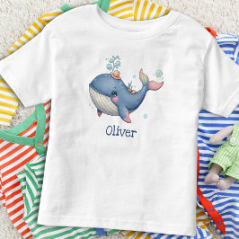 かわいいクジラのイラスト トドラーTシャツ