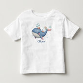 かわいいクジラのイラスト トドラーTシャツ (正面)