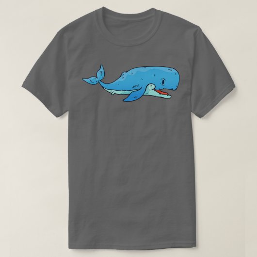 かわいいクジラのキャラクター Tシャツ (デザイン正面)