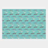 かわいいクジラのスカーフ冬の誕生日子供 ラッピングペーパーシート (正面3)