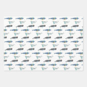 かわいいクジラのスカーフ冬の誕生日子供 ラッピングペーパーシート (正面2)