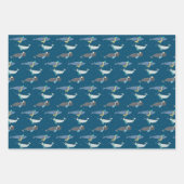 かわいいクジラのスカーフ冬の誕生日子供 ラッピングペーパーシート (正面)