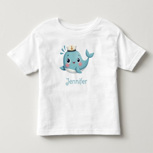 かわいいクジラのデザインの子供用Tシャツ トドラーTシャツ (正面)