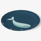 かわいいクジラのパーティーの供給のプレート ペーパープレート (アングル)