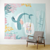 かわいいクジラのベビーシャワータペストリー タペストリー (インサイチュ(横))