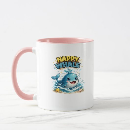 かわいいクジラの海のマグカップ マグカップ (左)
