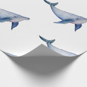 かわいいクジラの海をテーマにした包装紙 ラッピングペーパー (角)