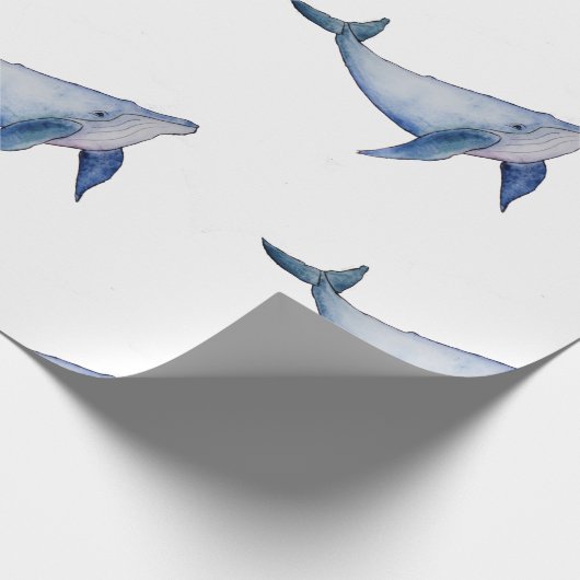 かわいいクジラの海をテーマにした包装紙 ラッピングペーパー (角)