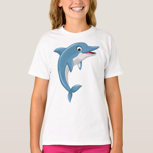 かわいいクジラの漫画のアートワーク Tシャツ (正面)