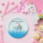 かわいいクジラの男の子のベビーシャワー ペーパープレート (パーティー)