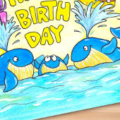 かわいいクジラの誕生日 ポストカード