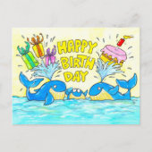 かわいいクジラの誕生日 ポストカード (正面)
