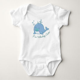 かわいいクジラの赤ちゃんのシャワーテーマ クジラちゃん 男の子 青 ベビーボディスーツ