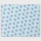 かわいいクジラの赤ちゃんシャワーかわいいガールピンク ラッピングペーパー (フラット)
