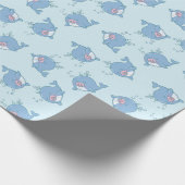 かわいいクジラの赤ちゃんシャワーかわいいガールピンク ラッピングペーパー (角)