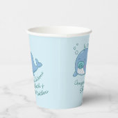 かわいいクジラの赤ちゃんシャワーかわいいボーイブルー 紙コップ (右)