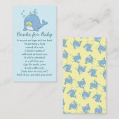 かわいいクジラの赤ちゃんシャワーかわいい本ベビー エンクロージャーカード (正面/裏面)