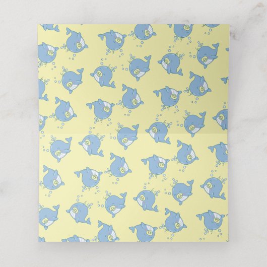 かわいいクジラの赤ちゃんシャワーかわいい プレイスカード (内部開封)