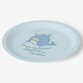 かわいいクジラの赤ちゃんシャワーかわいい ペーパープレート (アングル)