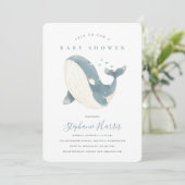 かわいいクジラの赤ちゃんシャワーパーティの招待状 招待状 (スタンド正面)