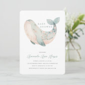 かわいいクジラの赤ちゃんシャワー招待状 招待状 (スタンド正面)