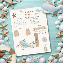 かわいいクジラの赤ちゃんシャワー推測ゲーム