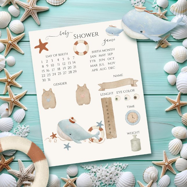 かわいいクジラの赤ちゃんシャワー推測ゲーム (クリエイターアップロード済み)